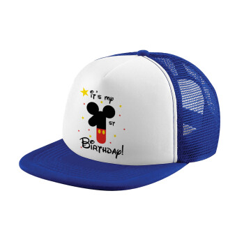 Disney look (Number) Birthday, Καπέλο Soft Trucker με Δίχτυ Blue/White 