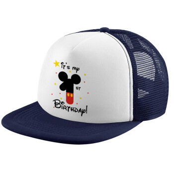 Disney look (Number) Birthday, Καπέλο Soft Trucker με Δίχτυ Dark Blue/White 