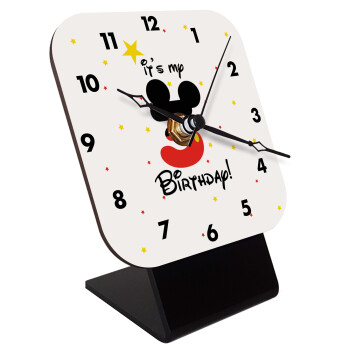 Disney look (Number) Birthday, Quartz Wooden table clock with hands (10cm)