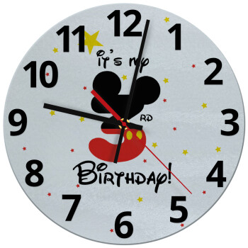 Disney look (Number) Birthday, Ρολόι τοίχου γυάλινο (30cm)