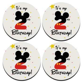 Disney look (Number) Birthday, SET of 4 round wooden coasters (9cm)