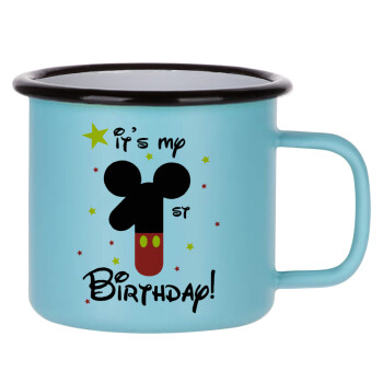 Disney look (Number) Birthday, Κούπα Μεταλλική εμαγιέ ΜΑΤ σιέλ 360ml