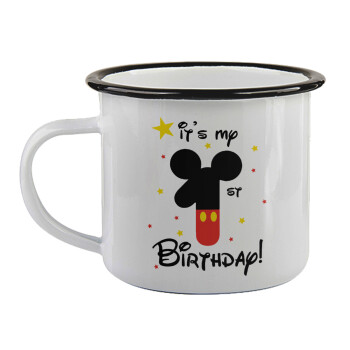 Disney look (Number) Birthday, Κούπα εμαγιέ με μαύρο χείλος 360ml