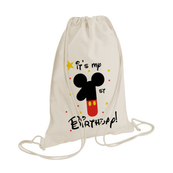 Disney look (Number) Birthday, Τσάντα πλάτης πουγκί GYMBAG natural (28x40cm)
