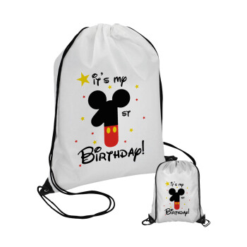 Disney look (Number) Birthday, Τσάντα πουγκί με μαύρα κορδόνια (1 τεμάχιο)
