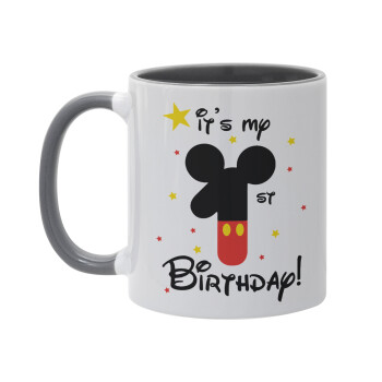 Disney look (Number) Birthday, Mug colored grey, ceramic, 330ml