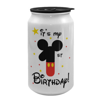 Disney look (Number) Birthday, Κούπα ταξιδιού μεταλλική με καπάκι (tin-can) 500ml