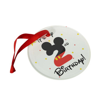 Disney look (Number) Birthday, Χριστουγεννιάτικο στολίδι γυάλινο 9cm