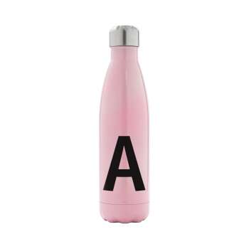 Μονόγραμμα , Metal mug thermos Pink Iridiscent (Stainless steel), double wall, 500ml