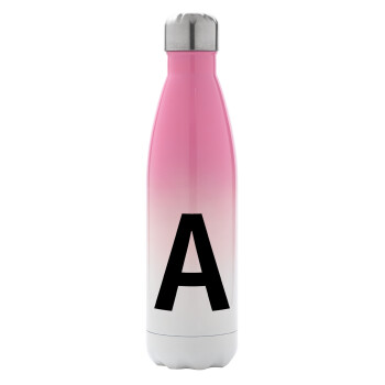 Μονόγραμμα , Metal mug thermos Pink/White (Stainless steel), double wall, 500ml