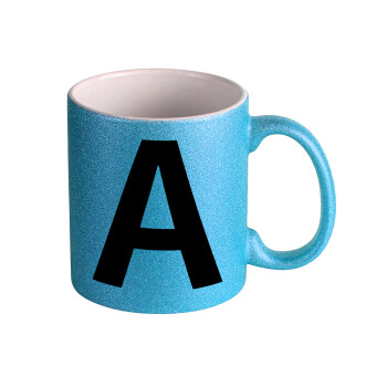 Μονόγραμμα , Κούπα Σιέλ Glitter που γυαλίζει, κεραμική, 330ml