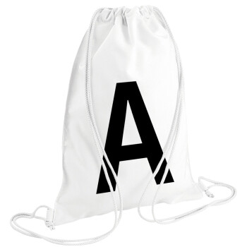 Μονόγραμμα , Τσάντα πλάτης πουγκί GYMBAG λευκή (28x40cm)
