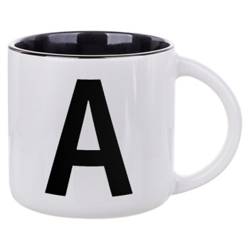 Μονόγραμμα , Κούπα κεραμική 400ml Λευκή/Μαύρη