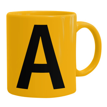 Μονόγραμμα , Ceramic coffee mug yellow, 330ml (1pcs)
