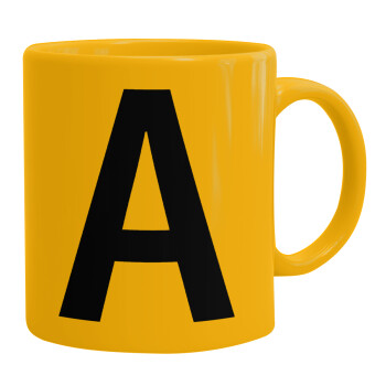 Μονόγραμμα , Ceramic coffee mug yellow, 330ml