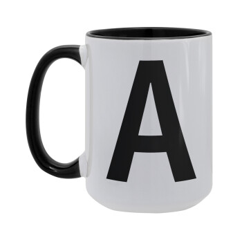 Μονόγραμμα , Κούπα Mega 15oz, κεραμική Μαύρη, 450ml