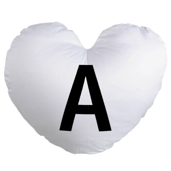 Μονόγραμμα , Μαξιλάρι καναπέ καρδιά 40x40cm περιέχεται το  γέμισμα