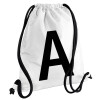 Backpack pouch GYMBAG white, with pocket (40x48cm) & thick cords