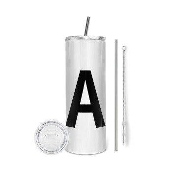 Μονόγραμμα , Tumbler stainless steel 600ml, with metal straw & cleaning brush