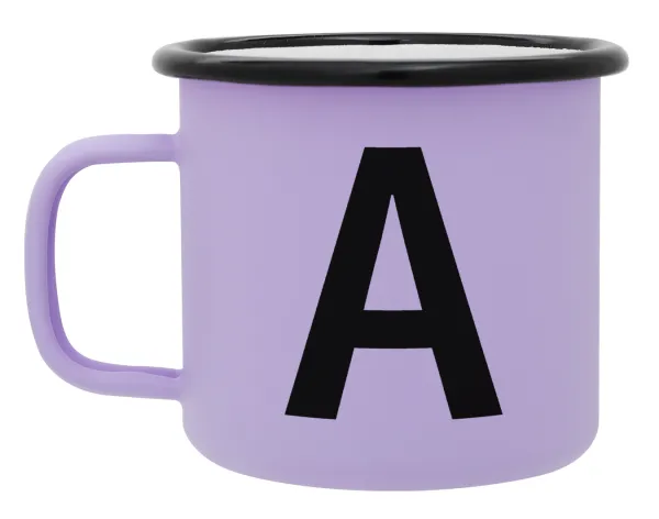 Μονόγραμμα — Metal enamel mug, matte light pastel purple, 360ml