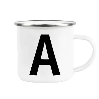 Μονόγραμμα , Metallic enamel cup white 360ml