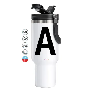 Μονόγραμμα , Mega Tumbler με καπάκι, διπλού τοιχώματος (θερμό) 1,2L