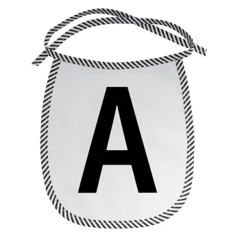 Μονόγραμμα , Σαλιάρα μωρού αλέκιαστη με κορδόνι Μαύρη