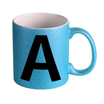 Μονόγραμμα , Κούπα Σιέλ Glitter που γυαλίζει, κεραμική, 330ml