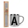 Easter Set, metallic thermal cup (300ml) & Easter aromatic flat candle (30cm) (GRAY)