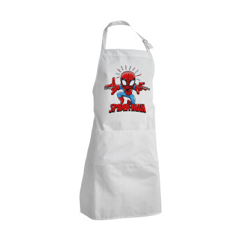 Spiderman flying, Adult Chef Apron (with sliders and 2 pockets)