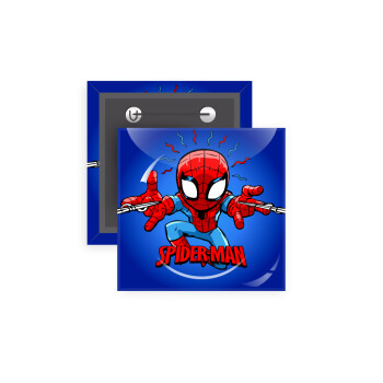 Spiderman flying, Κονκάρδα παραμάνα τετράγωνη 5x5cm