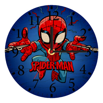Spiderman flying, Ρολόι τοίχου ξύλινο plywood (20cm)
