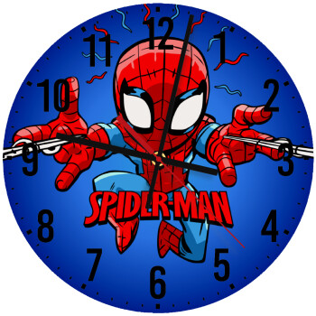 Spiderman flying, Ρολόι τοίχου ξύλινο (30cm)