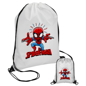 Spiderman flying, Τσάντα πουγκί με μαύρα κορδόνια (1 τεμάχιο)