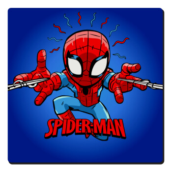 Spiderman flying, Τετράγωνο μαγνητάκι ξύλινο 6x6cm