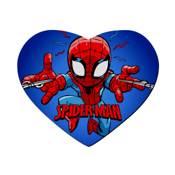 Spiderman flying, Mousepad heart 23x20cm