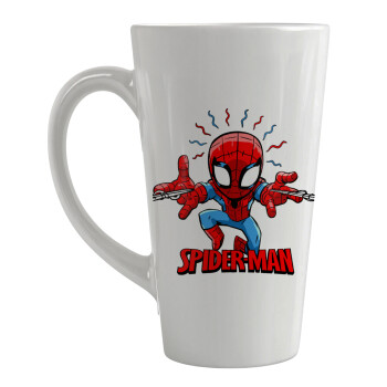 Spiderman flying, Κούπα κωνική Latte Μεγάλη, κεραμική, 450ml