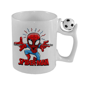 Spiderman flying, Κούπα με μπάλα ποδασφαίρου , 330ml
