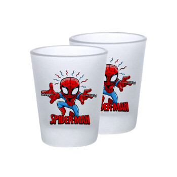 Spiderman flying, Σφηνοπότηρα γυάλινα 45ml του πάγου (2 τεμάχια)