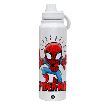 Spiderman flying, 1L Stainless Steel Thermal Bottle with Phone Holder & Double Wall Insulation