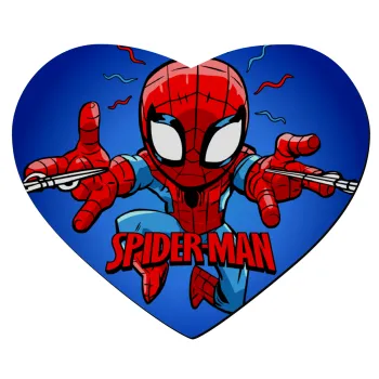 Spiderman flying, Mousepad heart 23x20cm