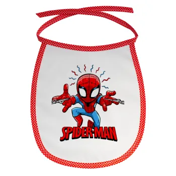 Spiderman flying, Σαλιάρα μωρού αλέκιαστη με κορδόνι Κόκκινη