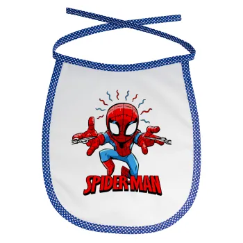 Spiderman flying, Σαλιάρα μωρού αλέκιαστη με κορδόνι Μπλε