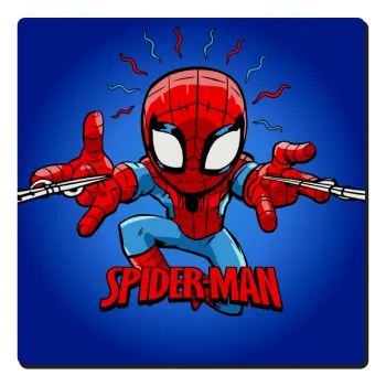 Spiderman flying, Τετράγωνο μαγνητάκι ξύλινο 6x6cm