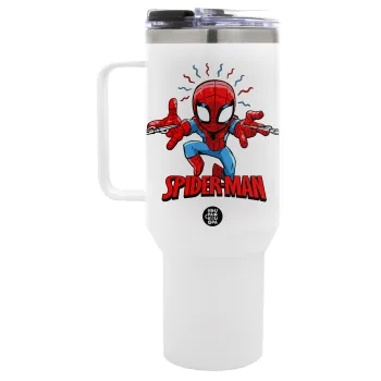 Spiderman flying, Mega Tumbler με καπάκι, διπλού τοιχώματος (θερμό) 1,2L