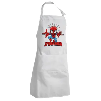 Spiderman flying, Adult Chef Apron (with sliders and 2 pockets)