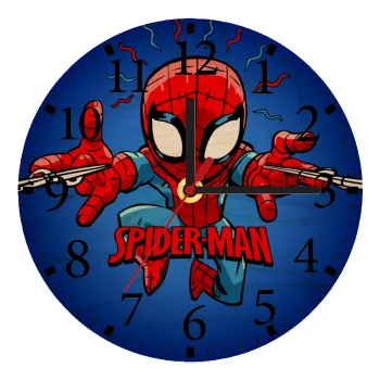 Spiderman flying, Ρολόι τοίχου ξύλινο plywood (20cm)