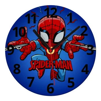 Spiderman flying, Ρολόι τοίχου γυάλινο (20cm)