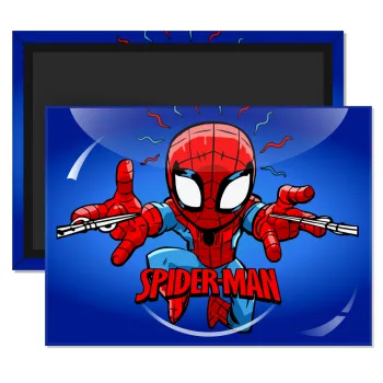 Spiderman flying, Ορθογώνιο μαγνητάκι ψυγείου διάστασης 9x6cm