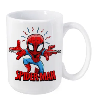 Spiderman flying, Κούπα Mega, κεραμική, 450ml